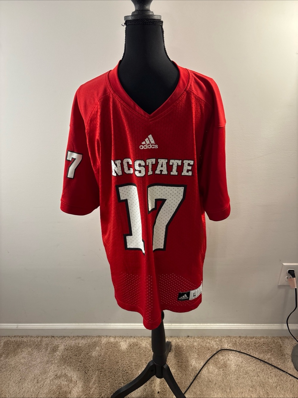adidas Red NC State #17  Rivers Football Jersey 520
